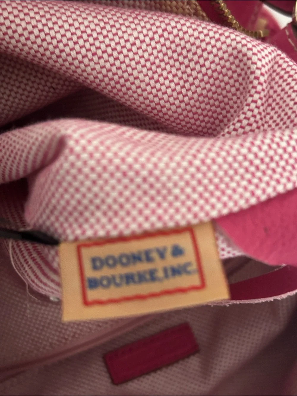 Dooney & Bourke Hot Pink Leather Hobo Shoulder Bag Zip Pocket Gold Hardware